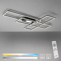 LED Deckenlampe schwarz 99x29cm rechteckig dimmbar Downlight+Sidelight