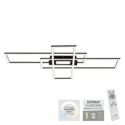 LED Deckenlampe schwarz 99x29cm rechteckig dimmbar Downlight+Sidelight