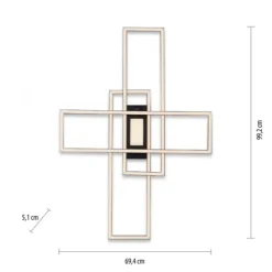 LED Deckenlampe schwarz 99x29cm rechteckig dimmbar Downlight+Sidelight