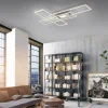 LED Deckenlampe silberfarbig 99x29cm rechteckig dimmbar Downlight+Sidelight