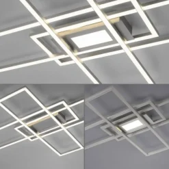 LED Deckenlampe silberfarbig 99x29cm rechteckig dimmbar Downlight+Sidelight