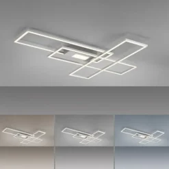 LED Deckenlampe silberfarbig 99x29cm rechteckig dimmbar Downlight+Sidelight
