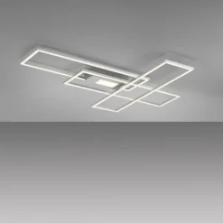 LED Deckenlampe silberfarbig 99x29cm rechteckig dimmbar Downlight+Sidelight