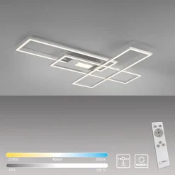 LED Deckenlampe silberfarbig 99x29cm rechteckig dimmbar Downlight+Sidelight