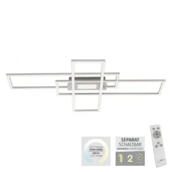 LED Deckenlampe silberfarbig 99x29cm rechteckig dimmbar Downlight+Sidelight