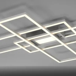 LED Deckenlampe silberfarbig 99x29cm rechteckig dimmbar Downlight+Sidelight