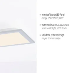 LED Deckenlampe silberfarbig energiesparend rechteckig 80x25 cm warmweiß