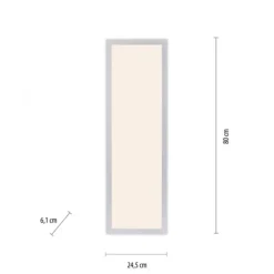 LED Deckenlampe silberfarbig energiesparend rechteckig 80x25 cm warmweiß