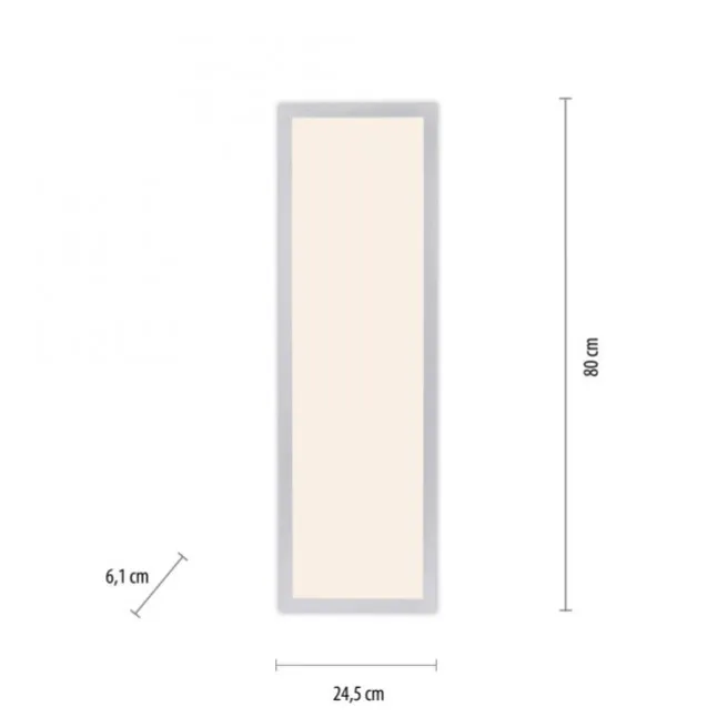 LED Deckenlampe silberfarbig energiesparend rechteckig 80x25 cm warmweiß