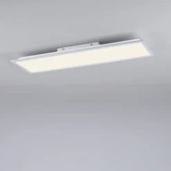 LED Deckenlampe silberfarbig energiesparend rechteckig 80x25 cm warmweiß