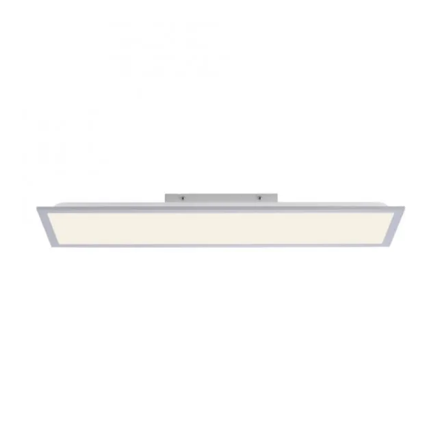 LED Deckenlampe silberfarbig energiesparend rechteckig 80x25 cm warmweiß