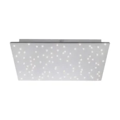 LED Deckenlampe, stahlfarben, quadratisch, Sternenhimmel-Optik, 45x45cm