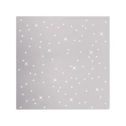 LED Deckenlampe, stahlfarben, quadratisch, Sternenhimmel-Optik, 45x45cm