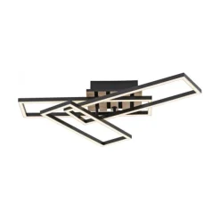 LED Deckenleuchte AKUSTIKA, Holz-natur, modern, schwarz, drehbar