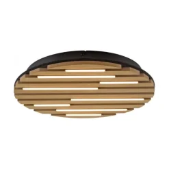 LED Deckenleuchte AKUSTIK, Holz-natur, rund