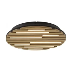 LED Deckenleuchte AKUSTIK, Holz-natur, rund