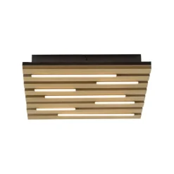 LED Deckenleuchte AKUSTIK, Holz-natur, quadratisch