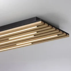 LED Deckenleuchte AKUSTIK, Holz-natur, Panel, rechteckig