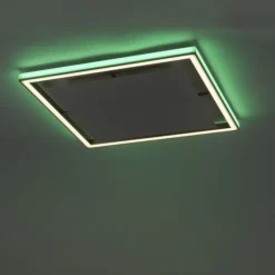 LED-Deckenleuchte, alufarben, Fernbedienung, RGB, CCT, Memory