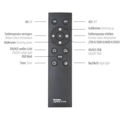 LED-Deckenleuchte, alufarben, Fernbedienung, RGB, CCT, Memory
