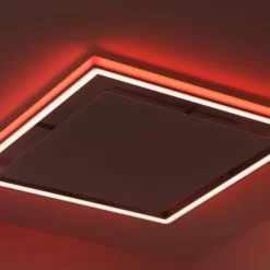LED-Deckenleuchte, alufarben, Fernbedienung, RGB, CCT, Memory