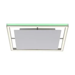 LED-Deckenleuchte, alufarben, Fernbedienung, RGB, CCT, Memory