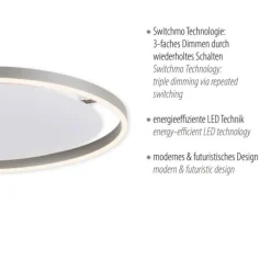 LED Deckenleuchte aluminium rund Ø60cm dimmbar Switchmo warmweiß