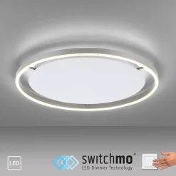 LED Deckenleuchte aluminium rund Ø60cm dimmbar Switchmo warmweiß
