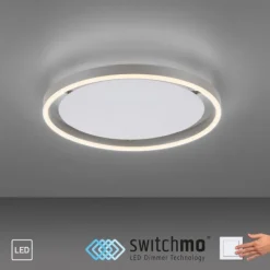 LED Deckenleuchte aluminium rund Ø40cm dimmbar Switchmo warmweiß