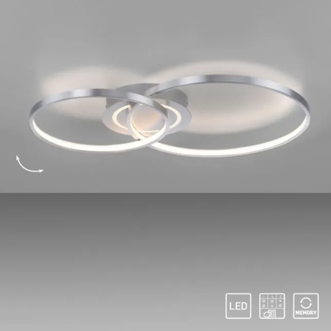 LED Deckenleuchte aluminium drehbar rund Lichtring getrennt schaltbar