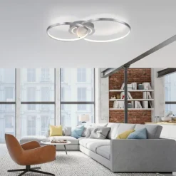 LED Deckenleuchte aluminium drehbar rund Lichtring getrennt schaltbar