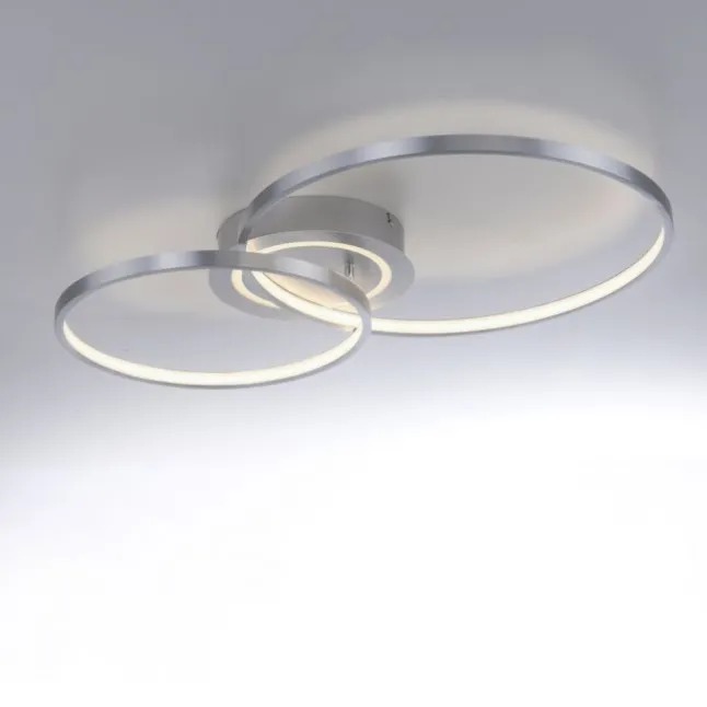 LED Deckenleuchte aluminium drehbar rund Lichtring getrennt schaltbar