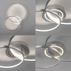 LED Deckenleuchte aluminium drehbar rund Lichtring getrennt schaltbar