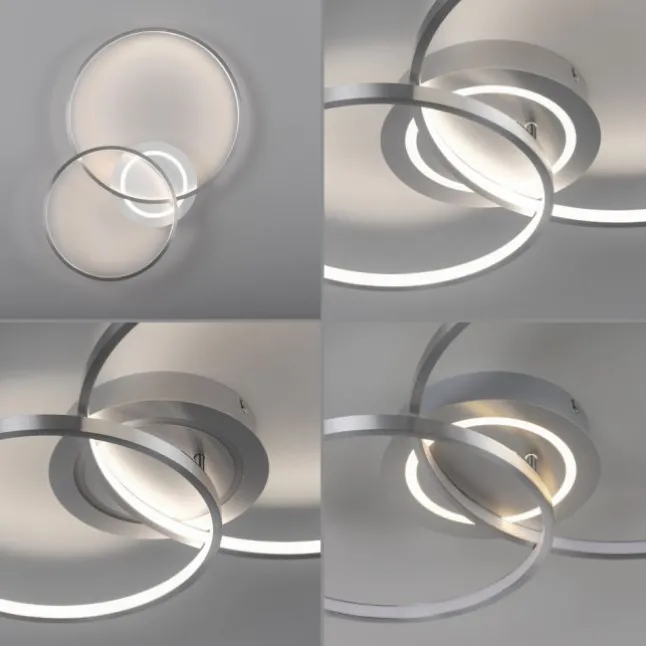 LED Deckenleuchte aluminium drehbar rund Lichtring getrennt schaltbar