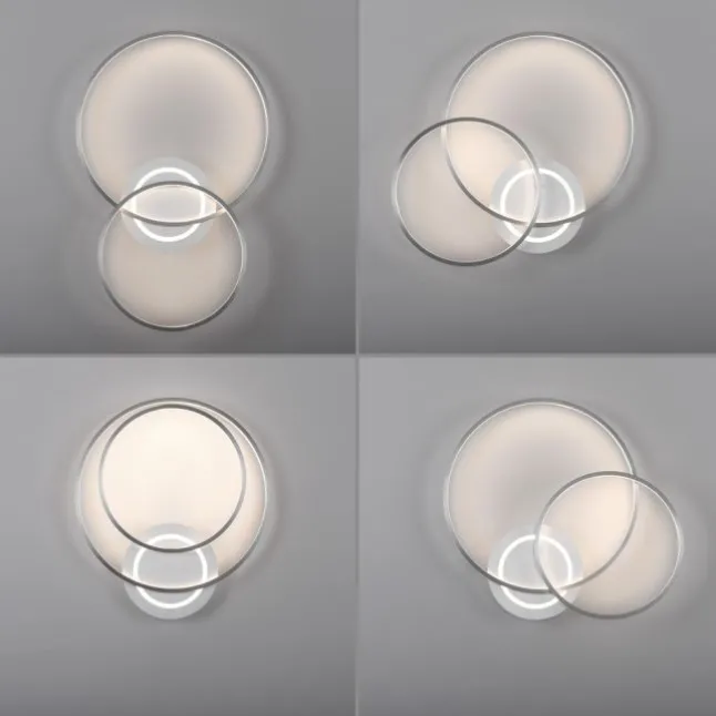 LED Deckenleuchte aluminium drehbar rund Lichtring getrennt schaltbar
