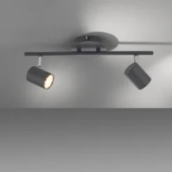 LED Deckenleuchte, anthrazit, 2 Flammig, schwenkbare Leuchtspots