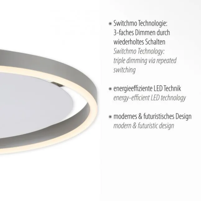 LED Deckenleuchte anthrazit rund Ø40cm dimmbar Switchmo warmweiß