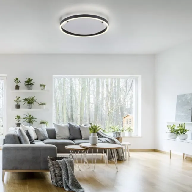 LED Deckenleuchte anthrazit rund Ø40cm dimmbar Switchmo warmweiß