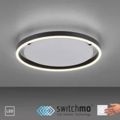 LED Deckenleuchte anthrazit rund Ø40cm dimmbar Switchmo warmweiß