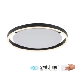 LED Deckenleuchte anthrazit rund Ø40cm dimmbar Switchmo warmweiß