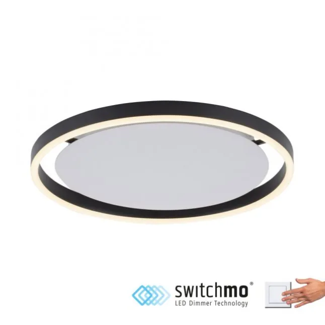 LED Deckenleuchte anthrazit rund Ø40cm dimmbar Switchmo warmweiß
