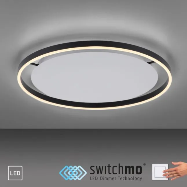 LED Deckenleuchte anthrazit rund Ø60cm dimmbar Switchmo warmweiß
