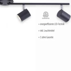 LED Deckenleuchte, anthrazit, 4 Flammig, drehbare Leuchtspots