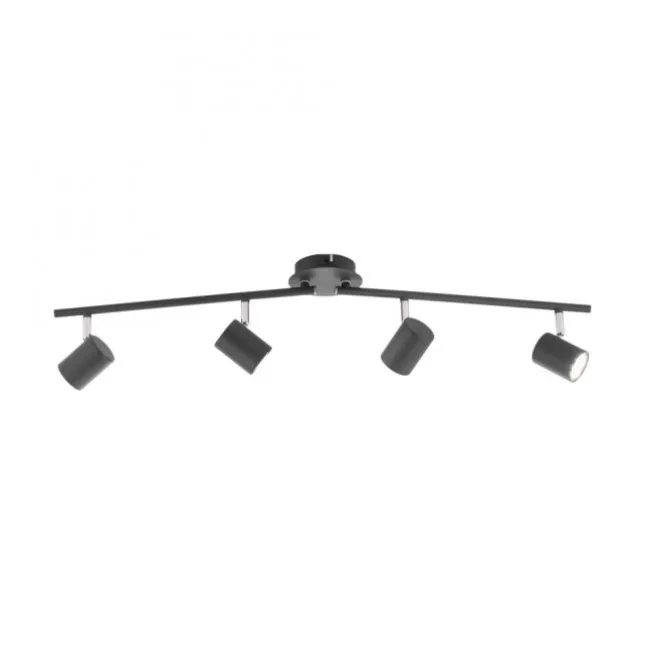 LED Deckenleuchte, anthrazit, 4 Flammig, drehbare Leuchtspots