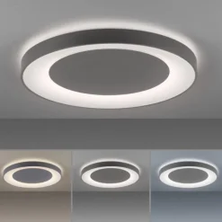 LED-Deckenleuchte, anthrazit-grau, dimmbar, CCT-Farbmanagement, Memory Funktion