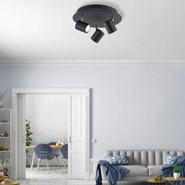 LED Deckenleuchte, anthrazit, 3 Flammig, schwenkbare Leuchtköpfe
