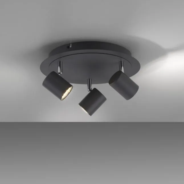 LED Deckenleuchte, anthrazit, 3 Flammig, schwenkbare Leuchtköpfe