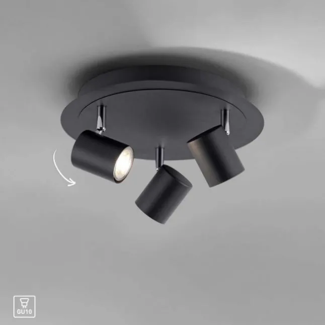 LED Deckenleuchte, anthrazit, 3 Flammig, schwenkbare Leuchtköpfe