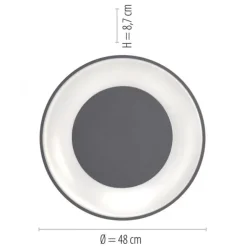 LED-Deckenleuchte, anthrazit, dimmbar, App, Fernbedienung