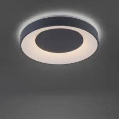 LED-Deckenleuchte, anthrazit, dimmbar, App, Fernbedienung
